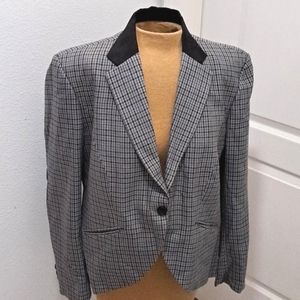 Custom Plaid Wool Elbow Patch Blazer